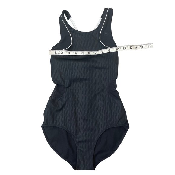 IVY PARK Mesh Panel One Piece Bodysuit Swimsuit Black White X-Back XXS NWOT $90 - Picture 7 of 13